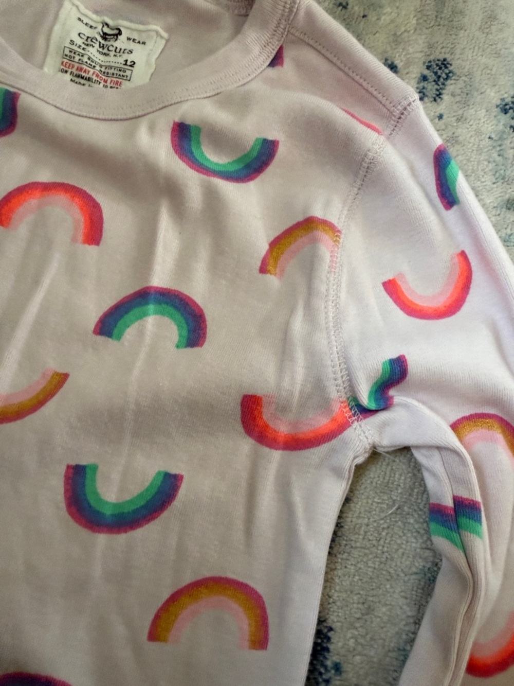Crewcuts Lavender Rainbow Print Long Sleeve Pajama Set - Picture 4 of 5